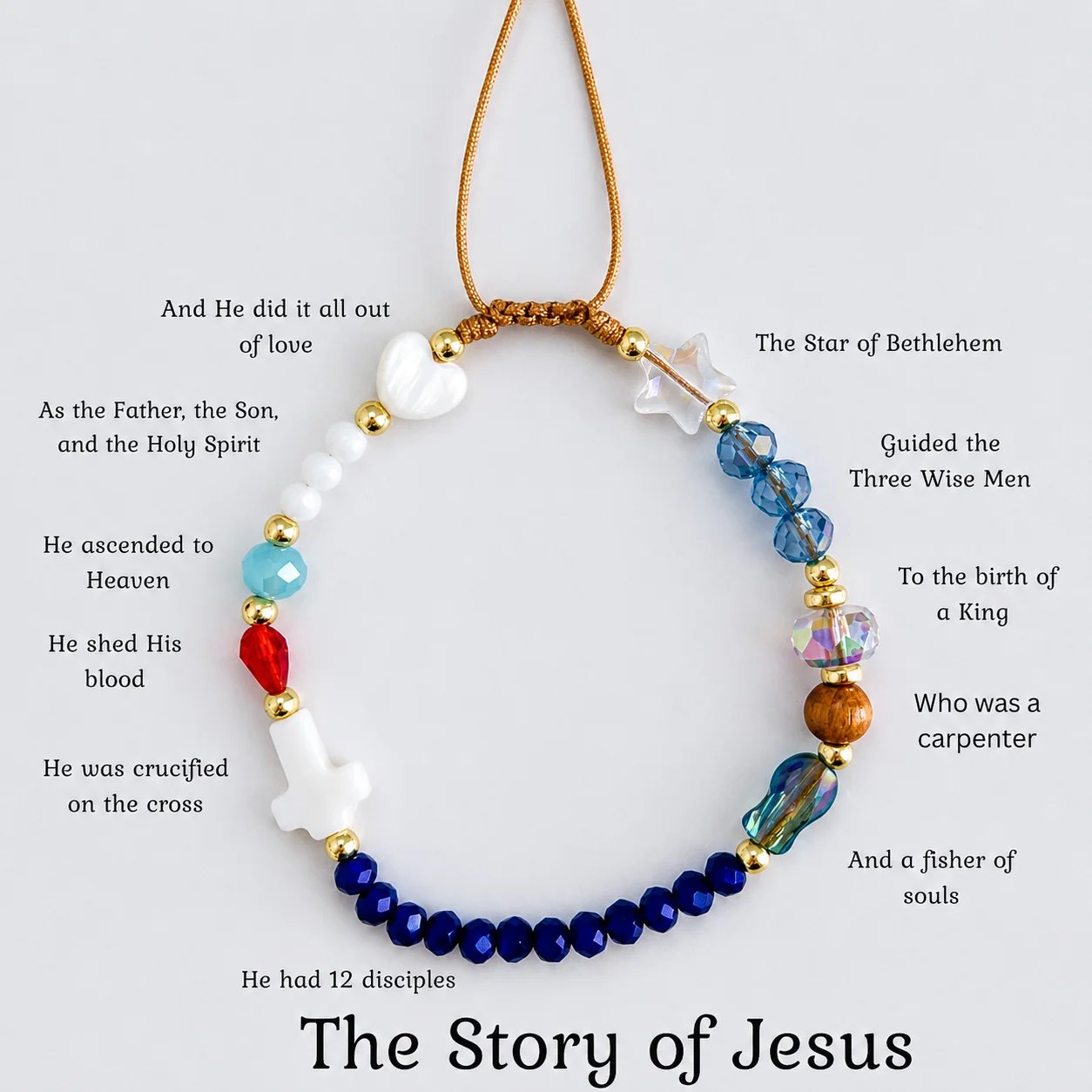 ✝️🙏Ręcznie robiona "Bransoletka Jezus" z historią