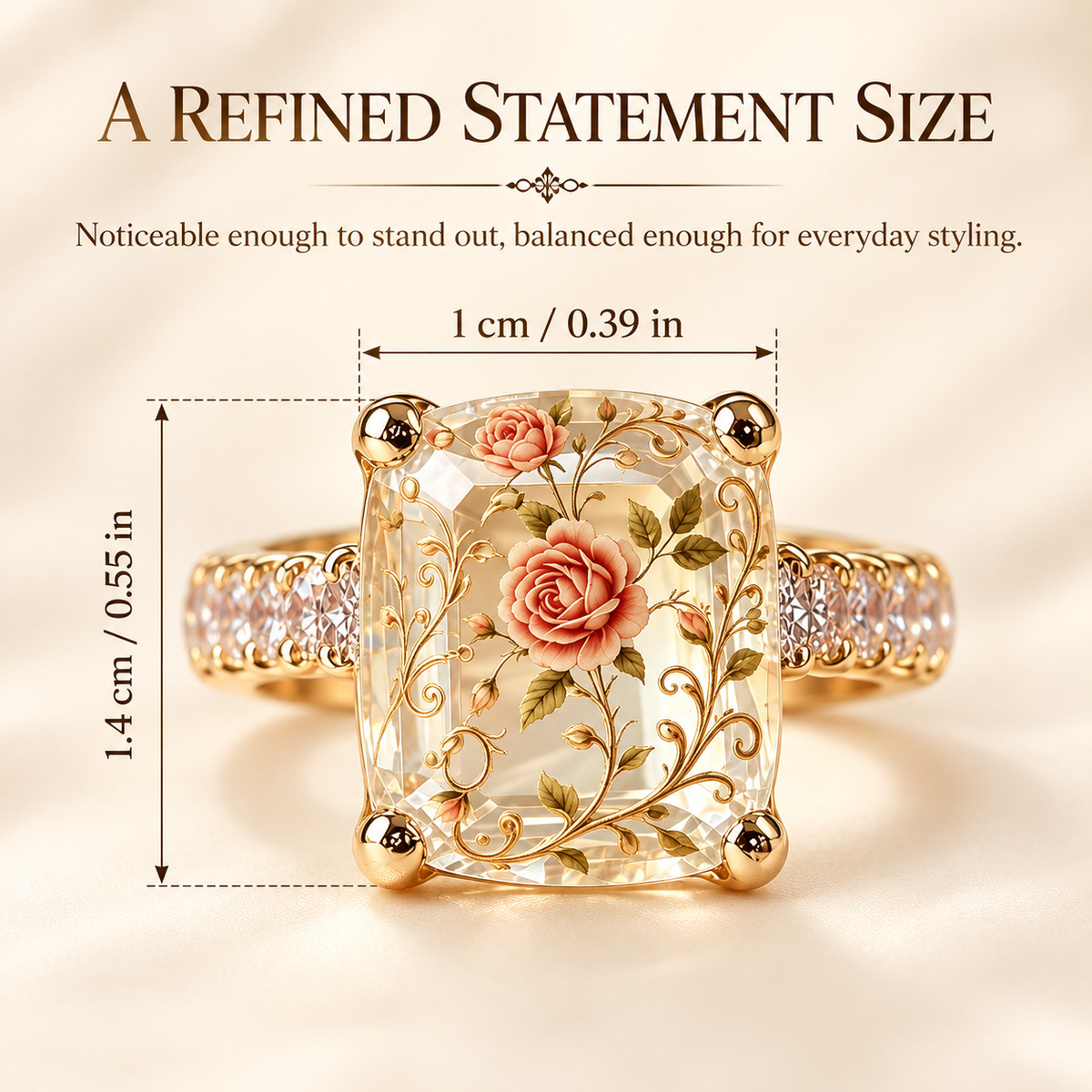 🌹💫 Pierścionek z motywem róż w stylu vintage 💍
