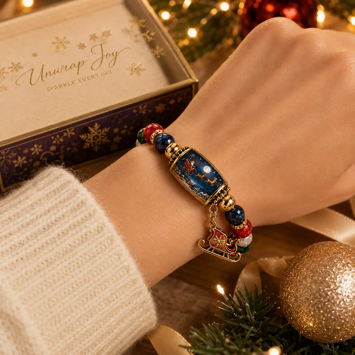 🎄🎁 Zestaw bransoletek koralikowych z limitowanej edycji „Christmas Story” | Biżuteria na prezent świąteczny
