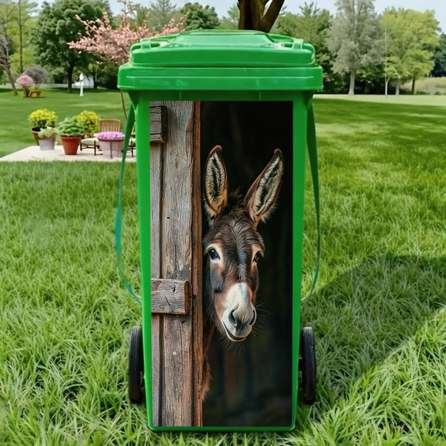 🦒🐯Kreatywna naklejka na kosz na śmieci z kolorową grafiką w stylu kreskówkowym✨