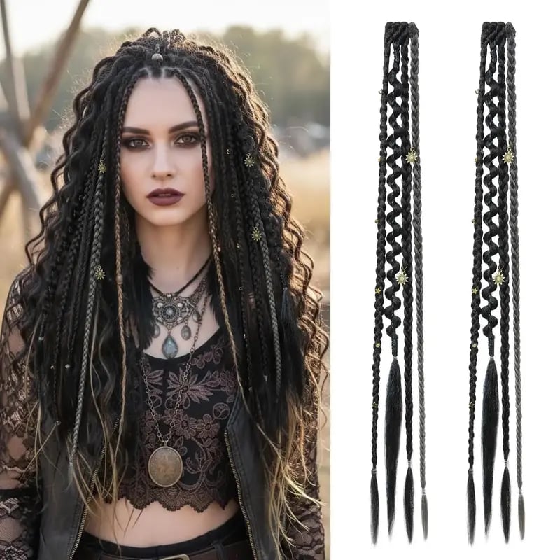 🌿🎨 Warkoczyki w stylu boho z klipsami i koralikami – łatwa metamorfoza fryzury na festiwale i na co dzień (✨2 szt.)
