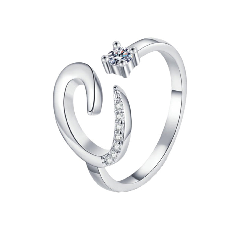 ⏰Oferta ograniczona czasowo💍Regulowany, błyszczący pierścionek z inicjałem dla kobiet