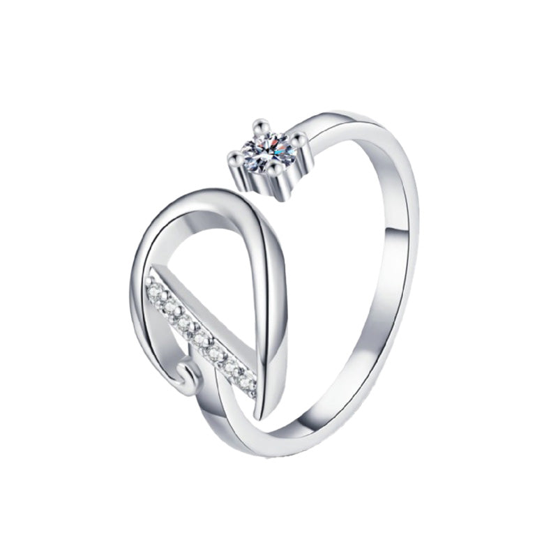 ⏰Oferta ograniczona czasowo💍Regulowany, błyszczący pierścionek z inicjałem dla kobiet