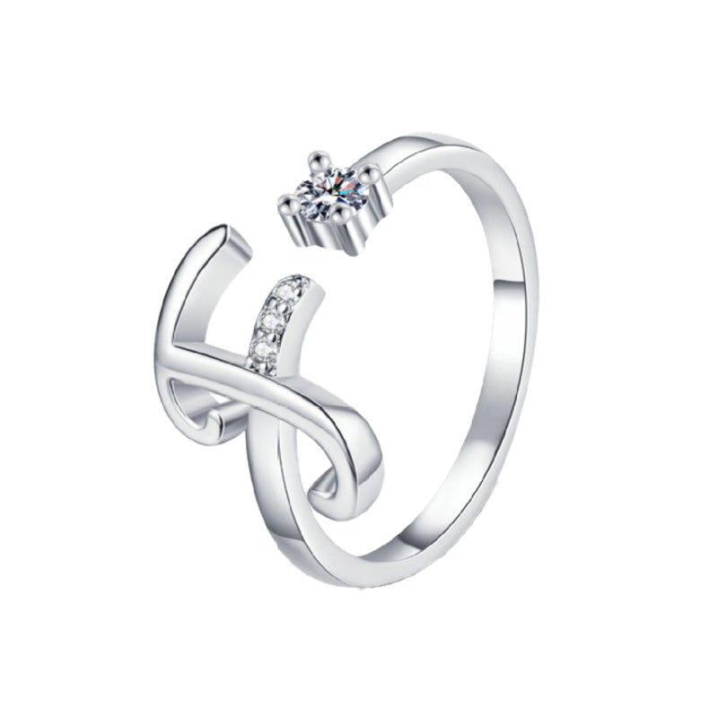 ⏰Oferta ograniczona czasowo💍Regulowany, błyszczący pierścionek z inicjałem dla kobiet