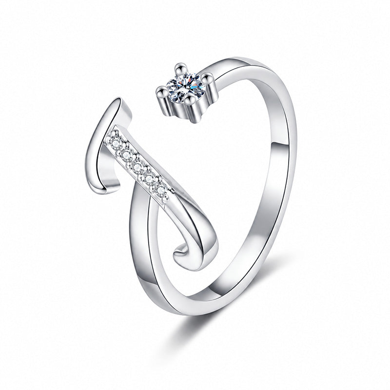 ⏰Oferta ograniczona czasowo💍Regulowany, błyszczący pierścionek z inicjałem dla kobiet