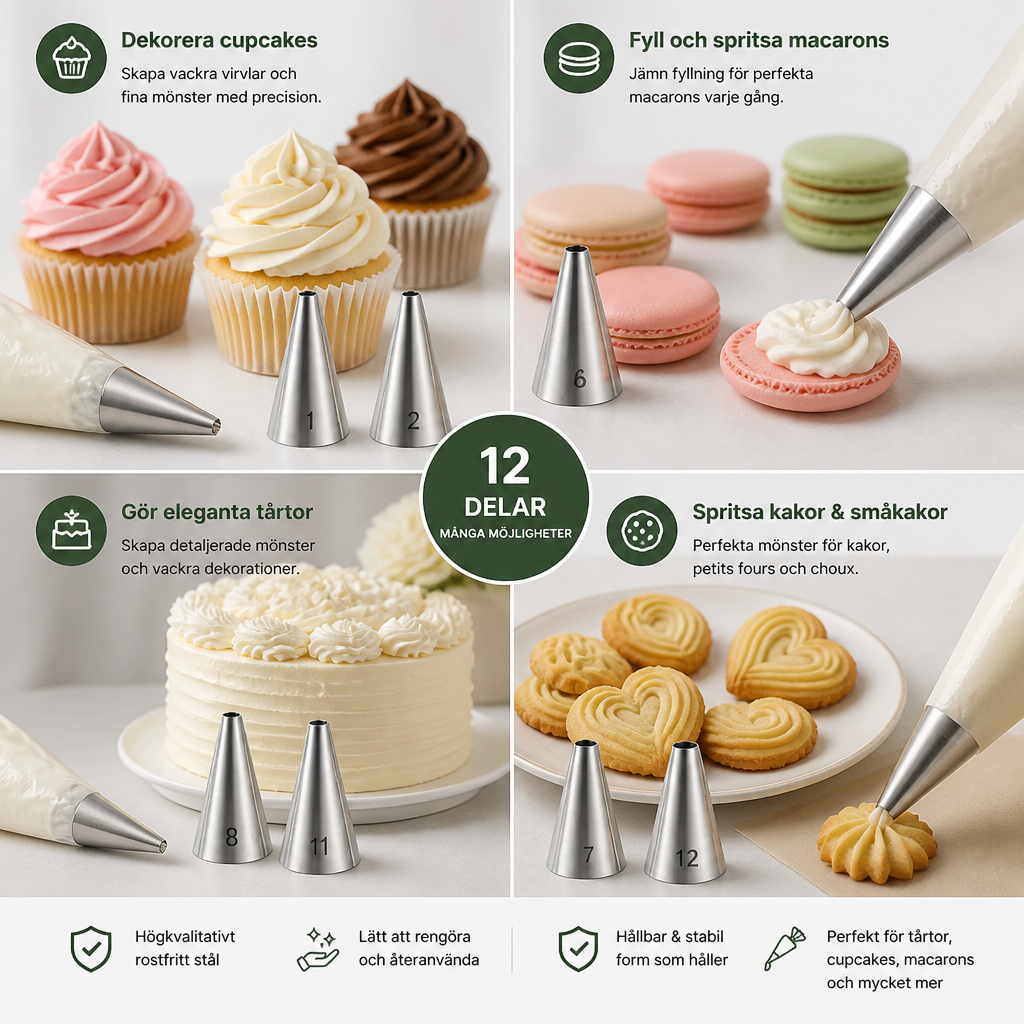 🎂✨Zestaw 12 poziomic – Precyzja do dekorowania ciast, babeczek i makaroników