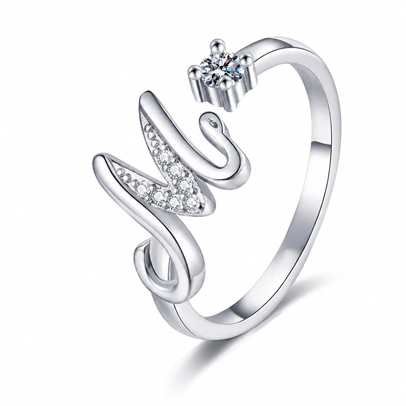 ⏰Oferta ograniczona czasowo💍Regulowany, błyszczący pierścionek z inicjałem dla kobiet