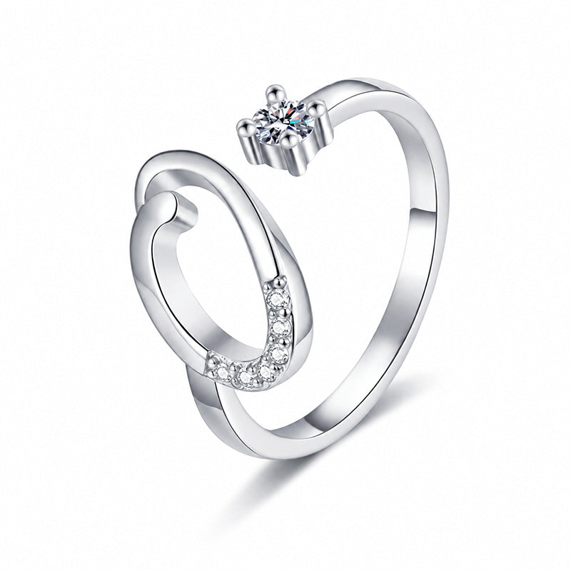 ⏰Oferta ograniczona czasowo💍Regulowany, błyszczący pierścionek z inicjałem dla kobiet