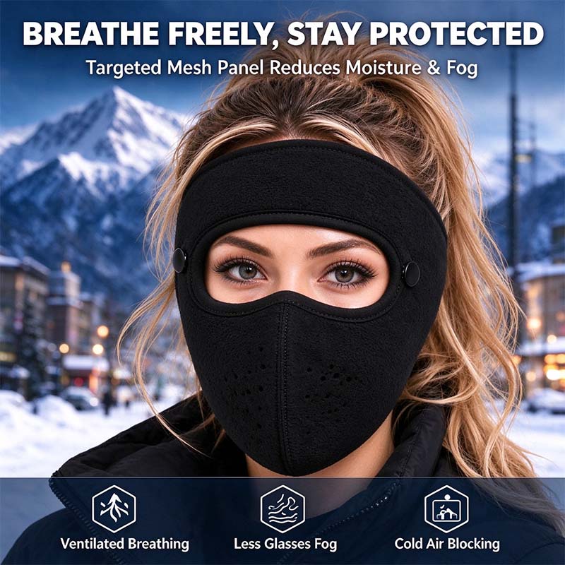 ❄️🥶Zimowa maska na twarz z odpinanymi goglami – wiatroszczelna, ocieplana polarem osłona całej twarzy 🥽