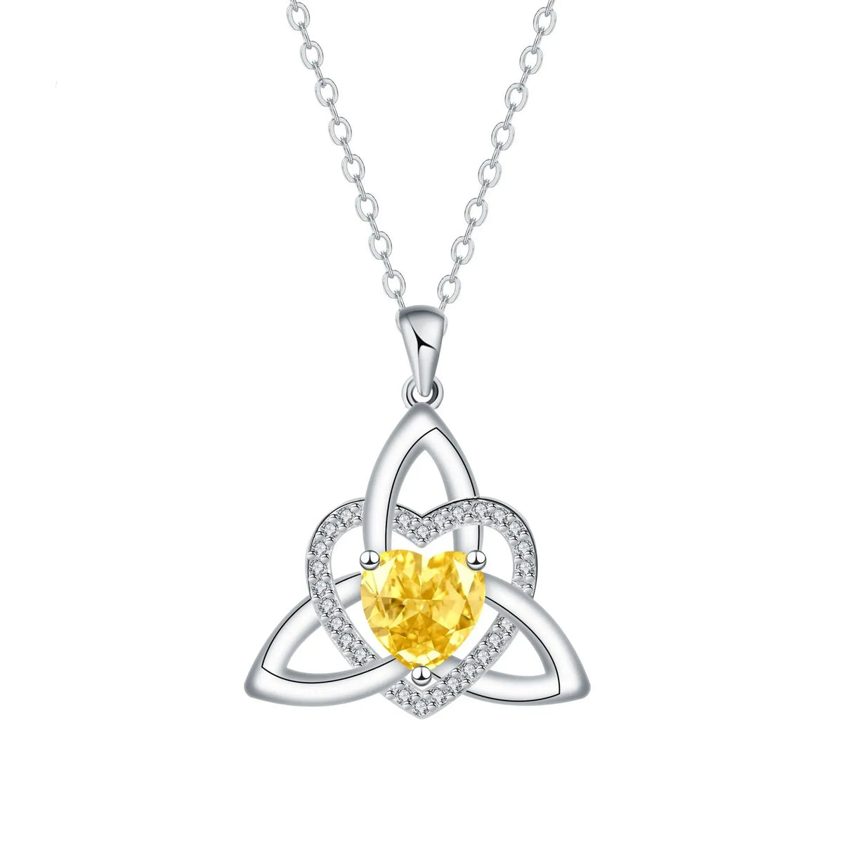❤️Kamień urodzinowy – celtycki wisiorek z węzłem miłości (Triquetra)