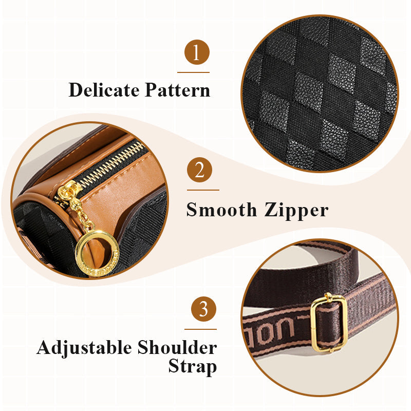 🔥Modna torba crossbody o dużej pojemności i wzorze diamentów, 3-warstwowa💕