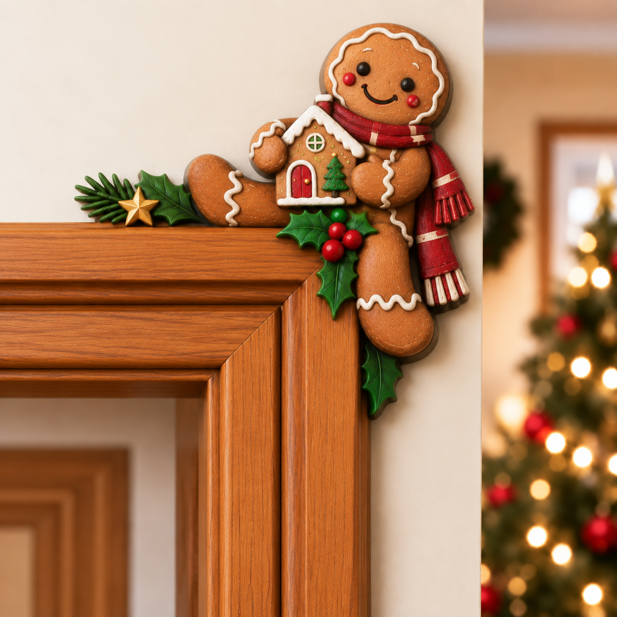 🚪🎅Świąteczna dekoracja narożna na framugę drzwi – motyw „a kuku”