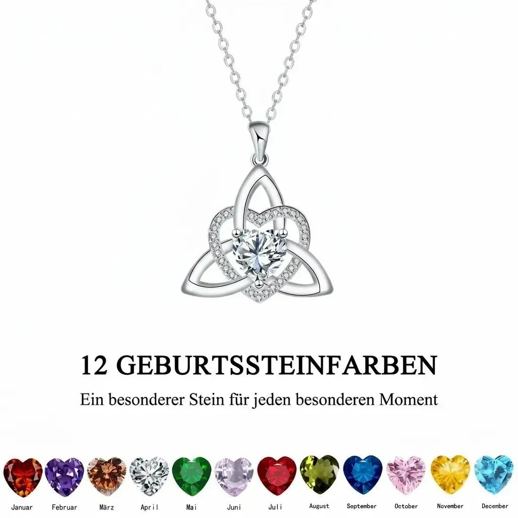❤️Kamień urodzinowy – celtycki wisiorek z węzłem miłości (Triquetra)