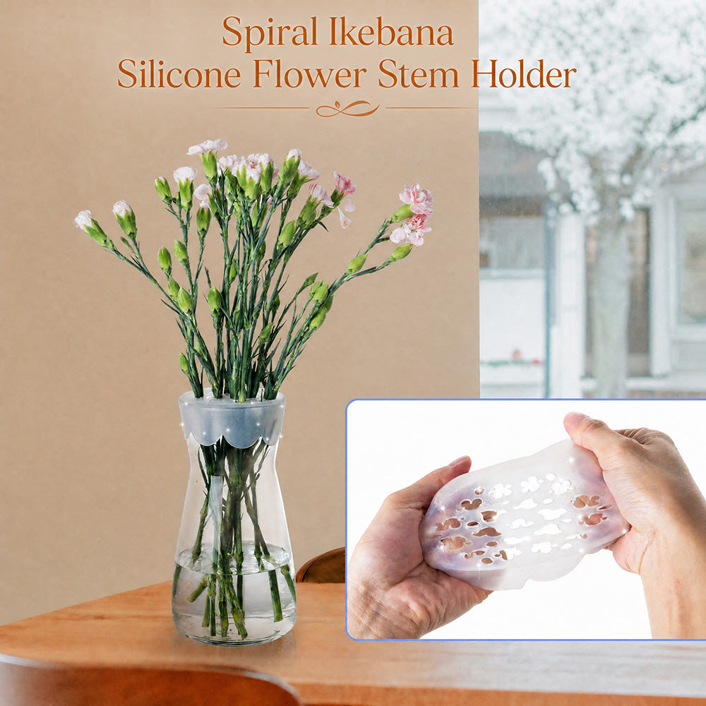 🌸Silikonowy uchwyt na łodygę kwiatu w kształcie spirali ikebany