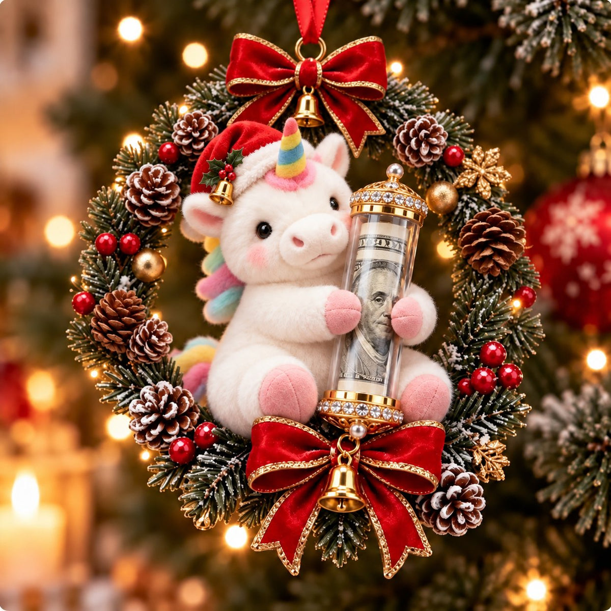 🎄 💵 Ozdoba świąteczna na gotówkowy prezent – ✨pomysłowy sposób na wręczenie pieniędzy w te święta