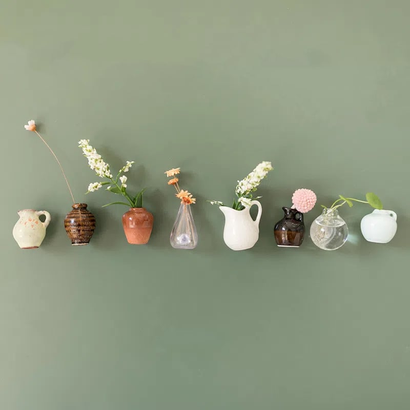 🎁🌸 Mini ceramiczny wazon – magnes na lodówkę