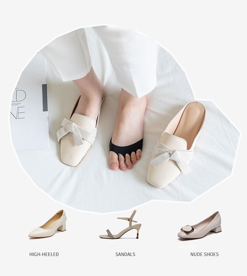 👠✨ Pięciopalczaste wkładki do przedniej części stopy dla kobiet | Amortyzujące wkładki do butów na wysokich obcasach | Czarny/Beżow
