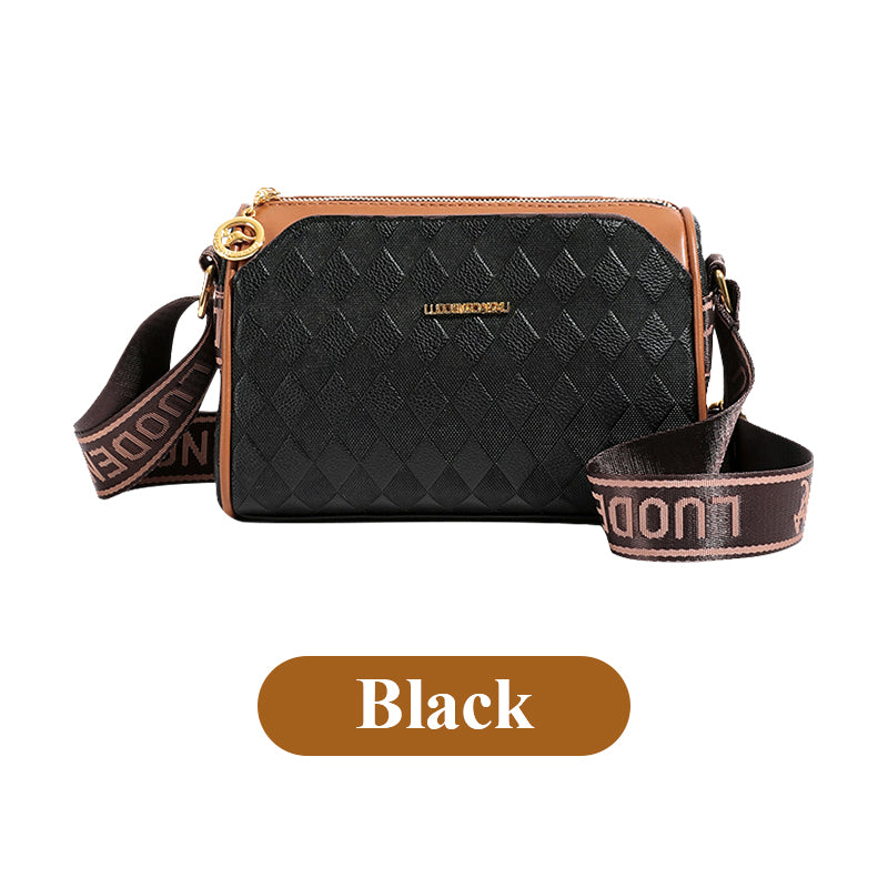 🔥Modna torba crossbody o dużej pojemności i wzorze diamentów, 3-warstwowa💕