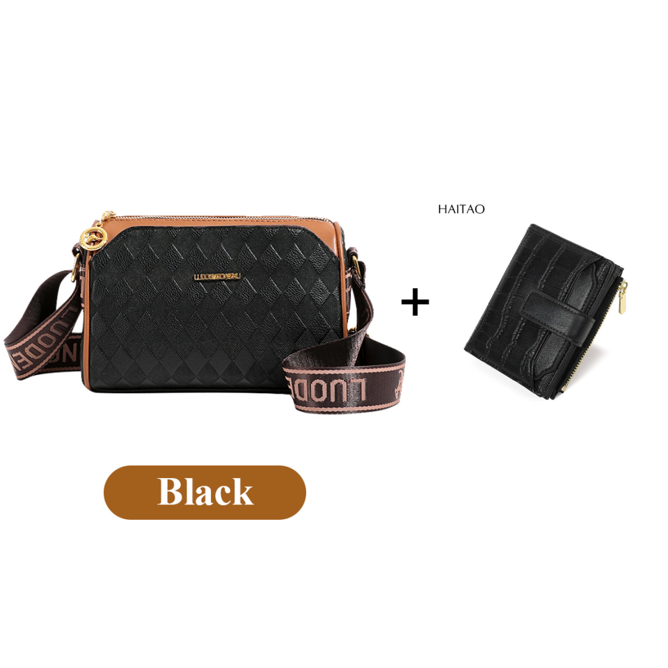 🔥Modna torba crossbody o dużej pojemności i wzorze diamentów, 3-warstwowa💕