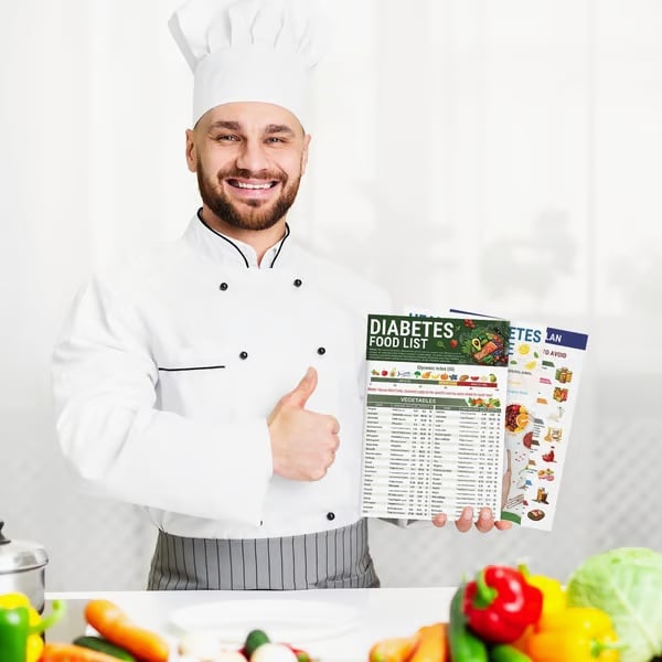 🎁Ostatni dzień - 60% zniżki🔥Broszura z tabelą żywieniową dla diabetyków 3 Counts i planer posiłków - produkty o niskim IG, kalorie, indeks glikemiczny i tabela witamin