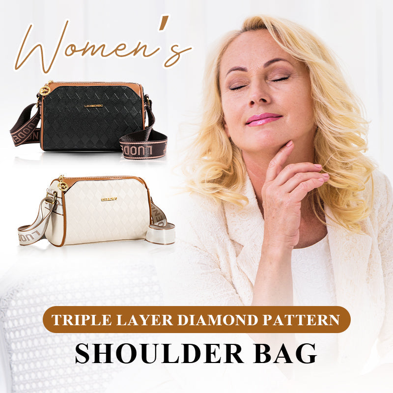 🔥Modna torba crossbody o dużej pojemności i wzorze diamentów, 3-warstwowa💕