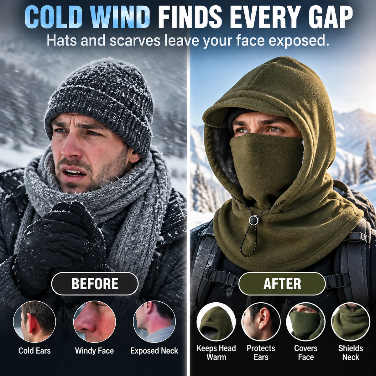 🥶 Kominiarka z polaru – pełna ochrona twarzy i szyi zimą podczas aktywności na świeżym powietrzu