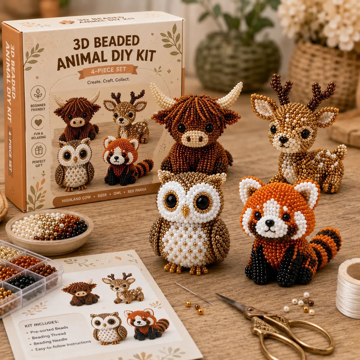 🧵✨ Mały zestaw DIY z koralikowymi zwierzątkami 3