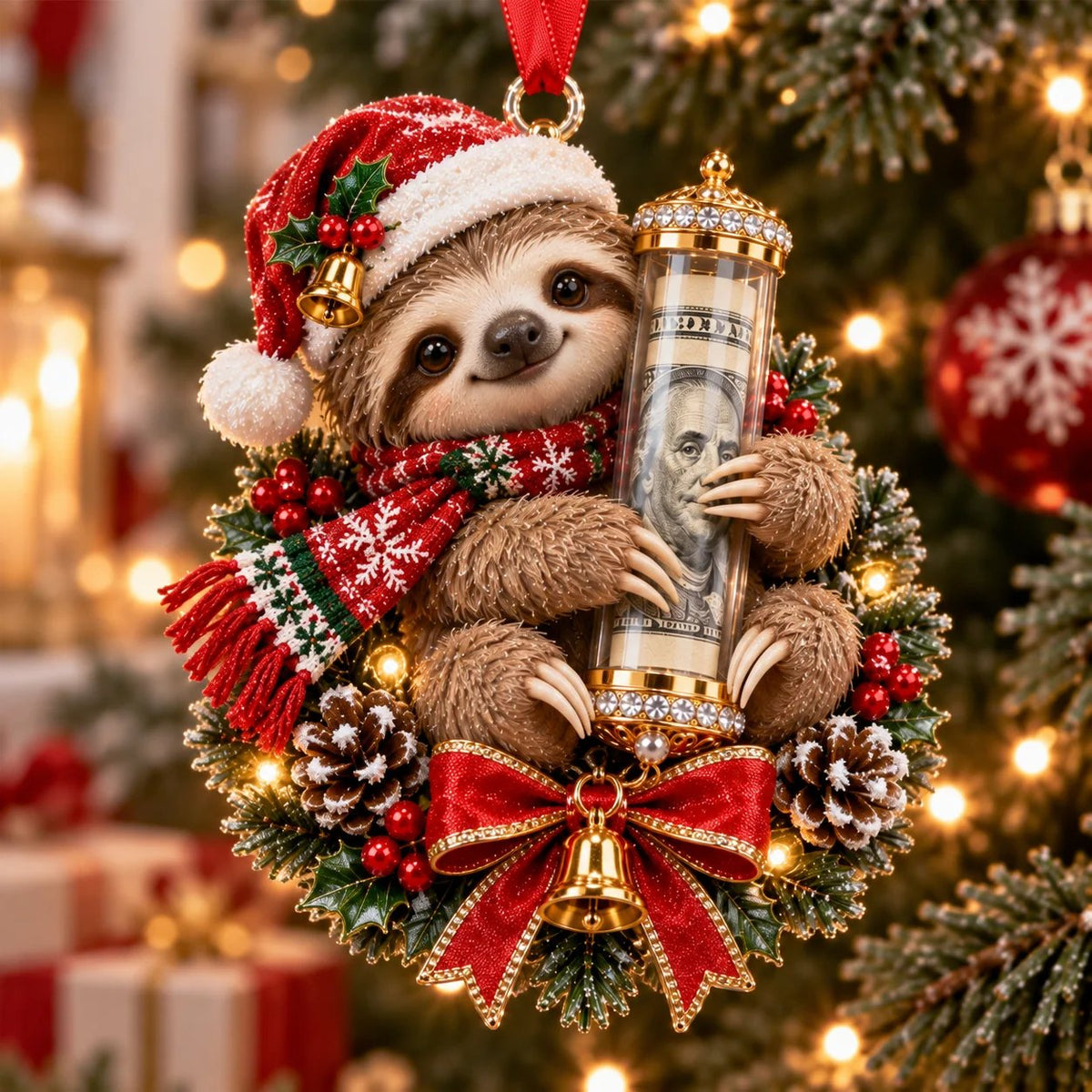 🎄 💵 Ozdoba świąteczna na gotówkowy prezent – ✨pomysłowy sposób na wręczenie pieniędzy w te święta