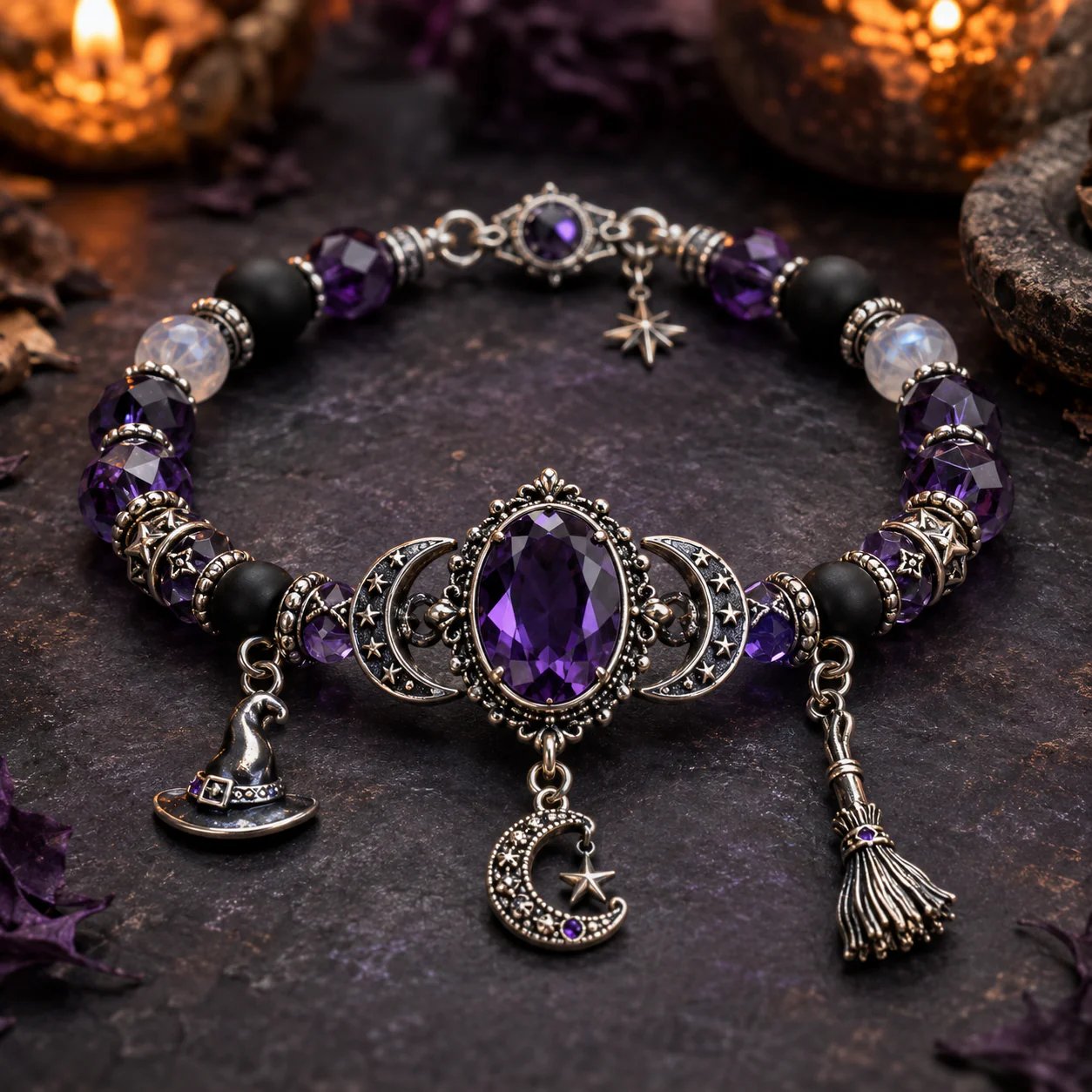🔥 Ostatni dzień 49% zniżki – 🔮 Bransoletka zdrowotna z wisiorkiem Crystal Moon