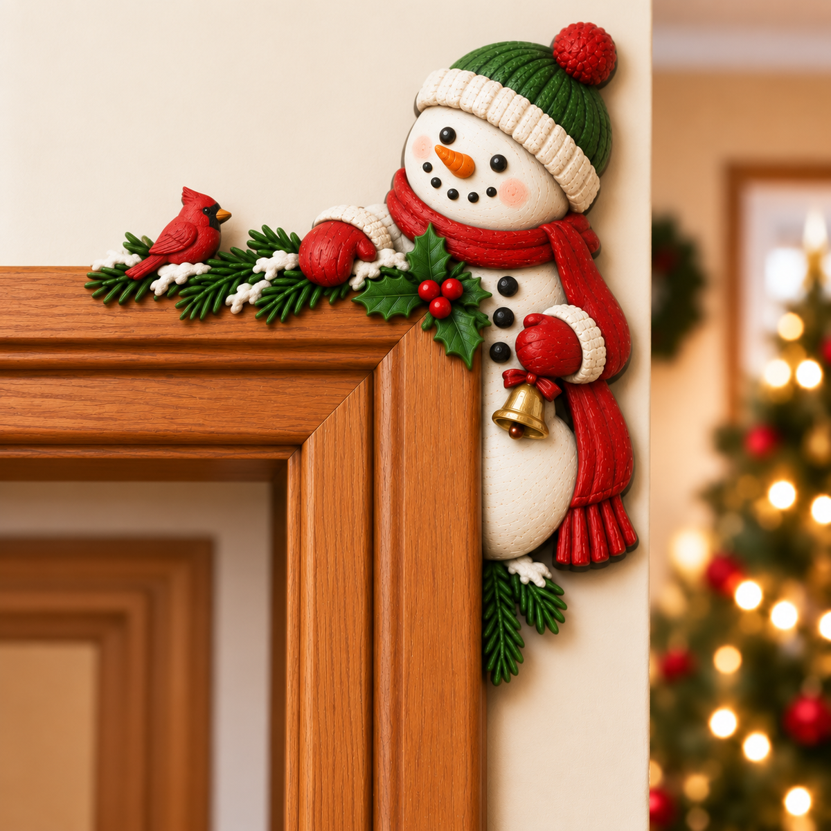 🚪🎅Świąteczna dekoracja narożna na framugę drzwi – motyw „a kuku”