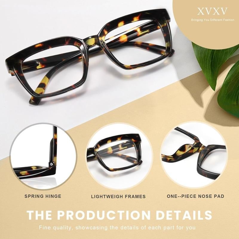 🔥Oferta ograniczona czasowo  ✨👓Okulary do czytania w kolorze szylkretowym – duże kwadratowe oprawki z filtrem światła niebieskiego