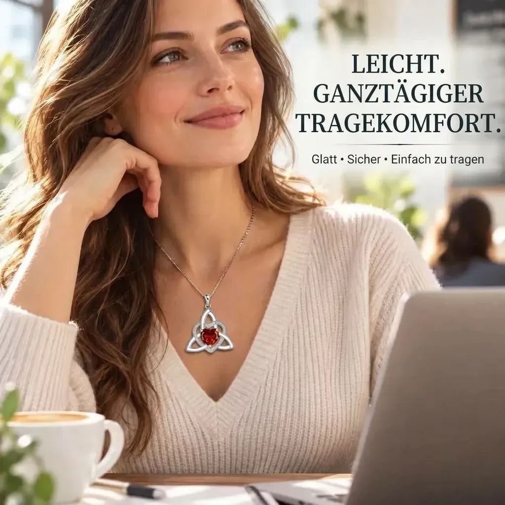 ❤️Kamień urodzinowy – celtycki wisiorek z węzłem miłości (Triquetra)