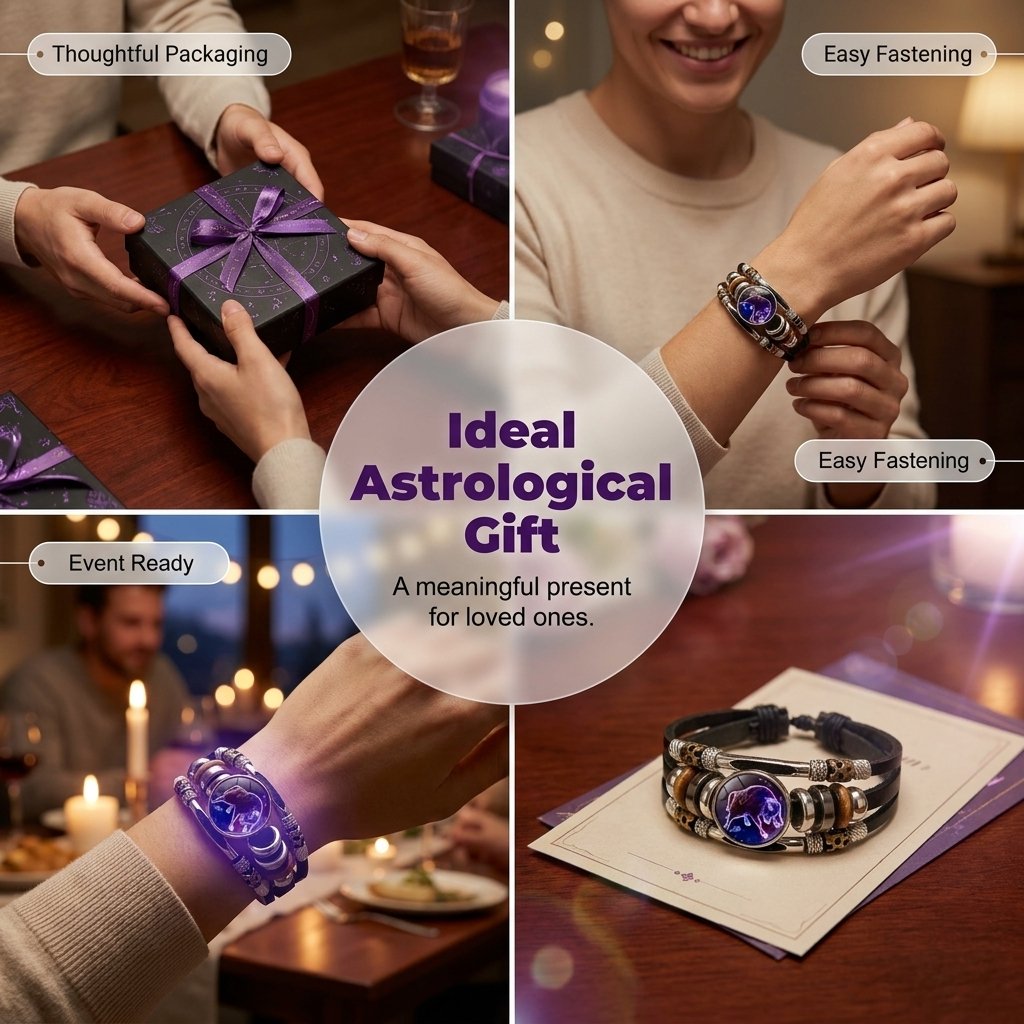 🌌 Noś swoje przeznaczenie: Skórzana bransoletka z 12 znakami zodiaku 🌌
