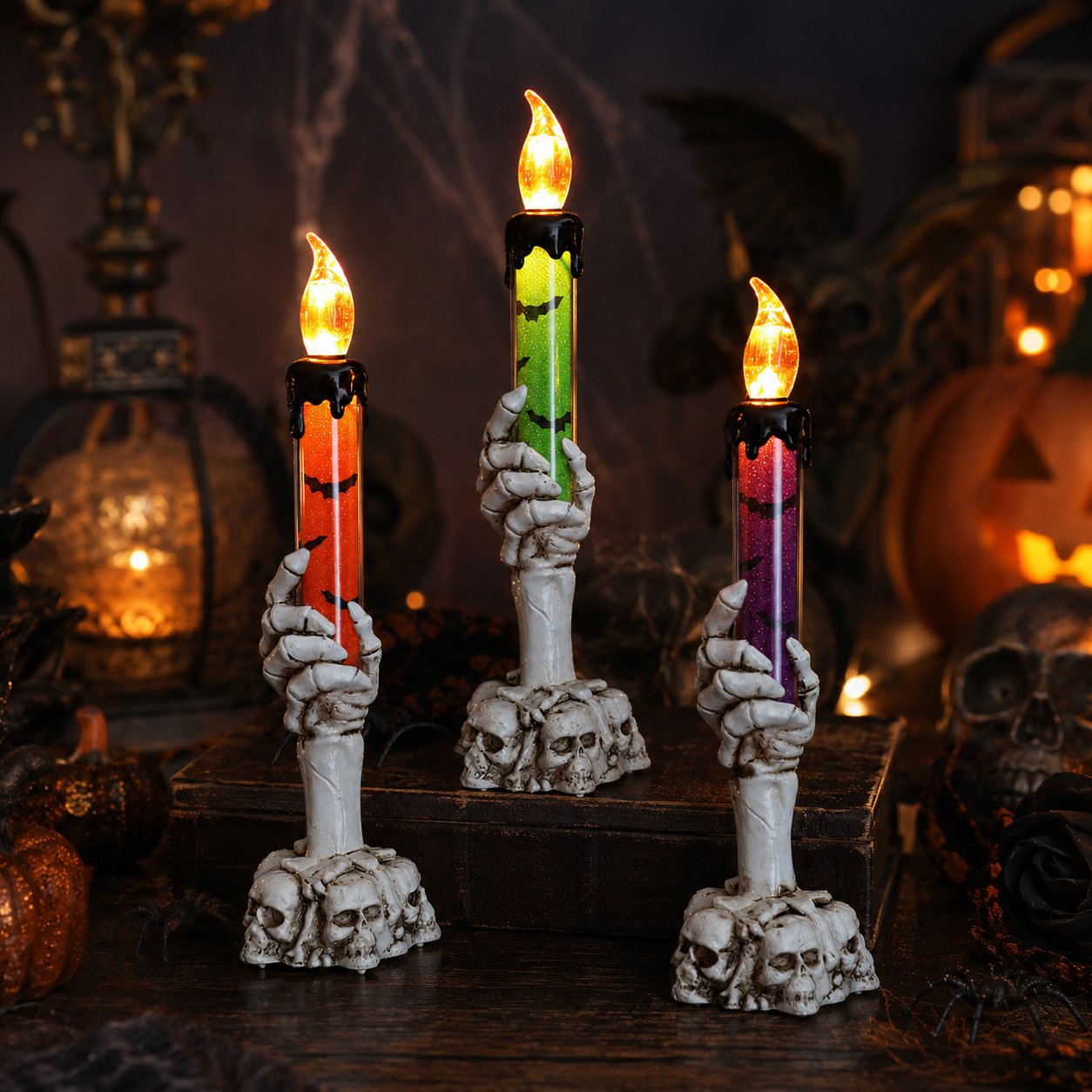 🎃 Ostatni dzień z 50% rabatem – zestaw świateł LED z motywem szkieletu i czaszki na Halloween