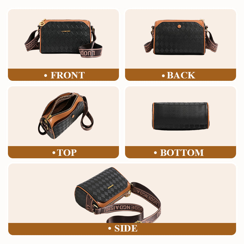 🔥Modna torba crossbody o dużej pojemności i wzorze diamentów, 3-warstwowa💕