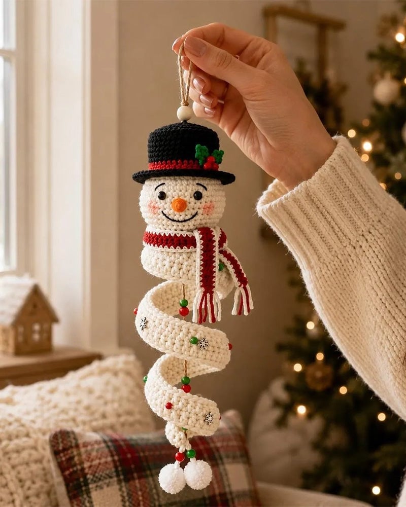 ☃️Ostatni dzień 50% zniżki – zestaw spiralnych bałwanków DIY na szydełku