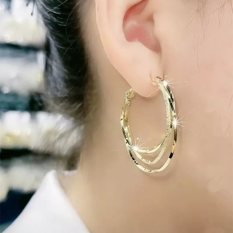 🎁Wielowarstwowe kolczyki typu hoop