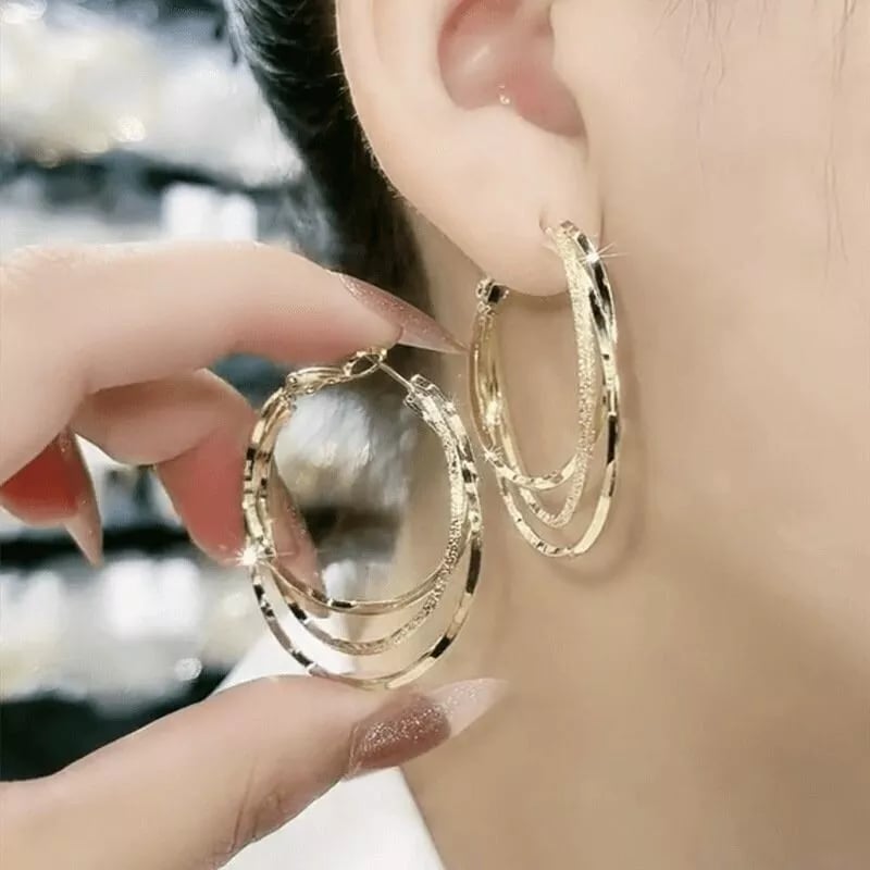 🎁Wielowarstwowe kolczyki typu hoop