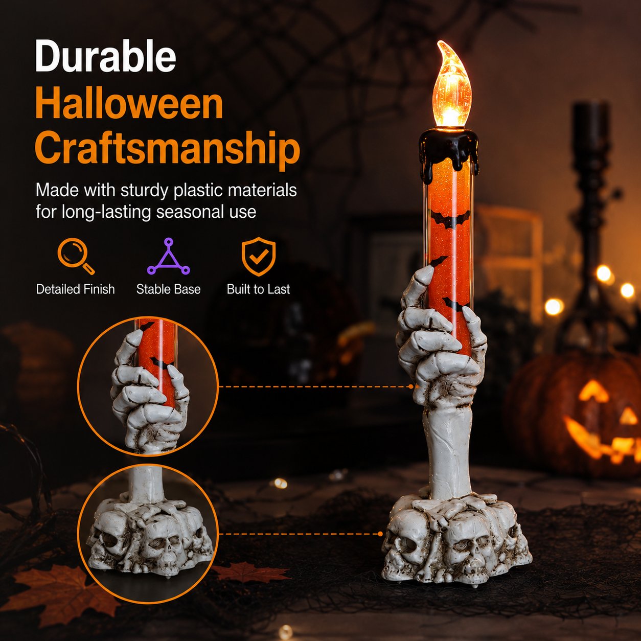 🎃 Ostatni dzień z 50% rabatem – zestaw świateł LED z motywem szkieletu i czaszki na Halloween