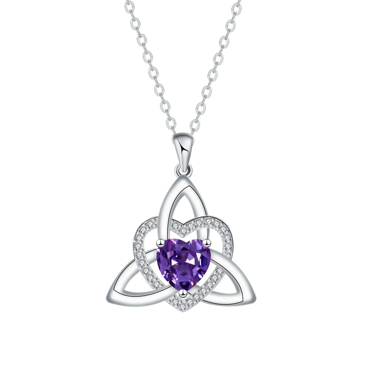 ❤️Kamień urodzinowy – celtycki wisiorek z węzłem miłości (Triquetra)