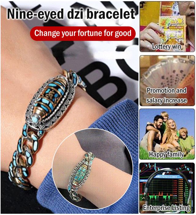 ✨Turkusowa bransoletka z koralików Dzi z sześcioznakową mantrą i dziewięcioma oczami