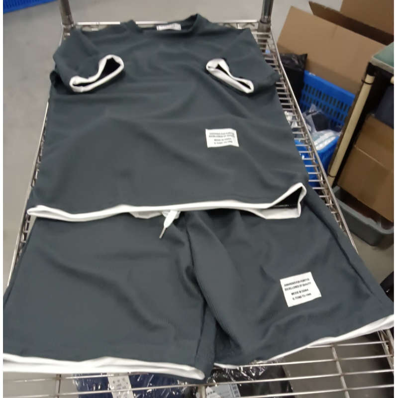 🎉 Ograniczona czasowo zniżka 50%! 👕 Męski zestaw z dzianiny waflowej: koszulka i szorty – Przewiewny i wygodny materiał, luźny krój 💙