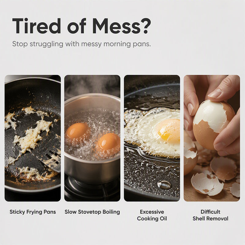 🍳Kup 1, a drugi dostaniesz gratis✨Podwójnie otwierany, mikrofalowy garnek do gotowania jajek
