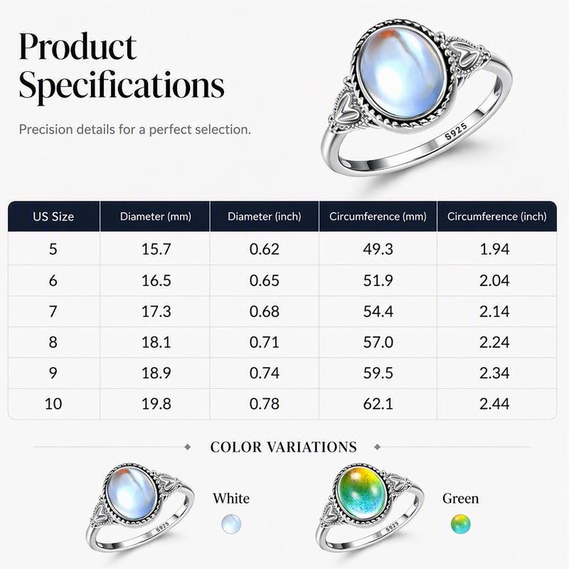 ✨💍 50% zniżki!! ⏰ Owalny pierścionek zmieniający kolor pod wpływem temperatury, ozdobiony wzorem w kształcie serca.